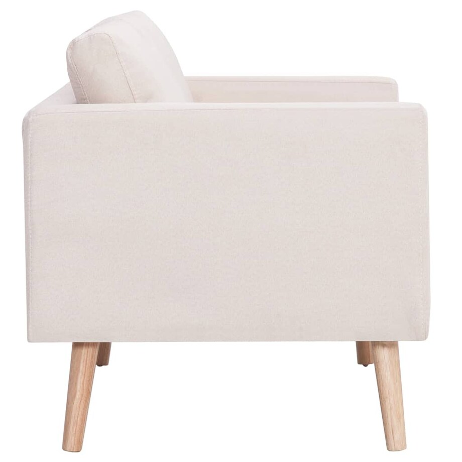 vidaXL Sofa 2-osobowa, materiałowa, kremowa