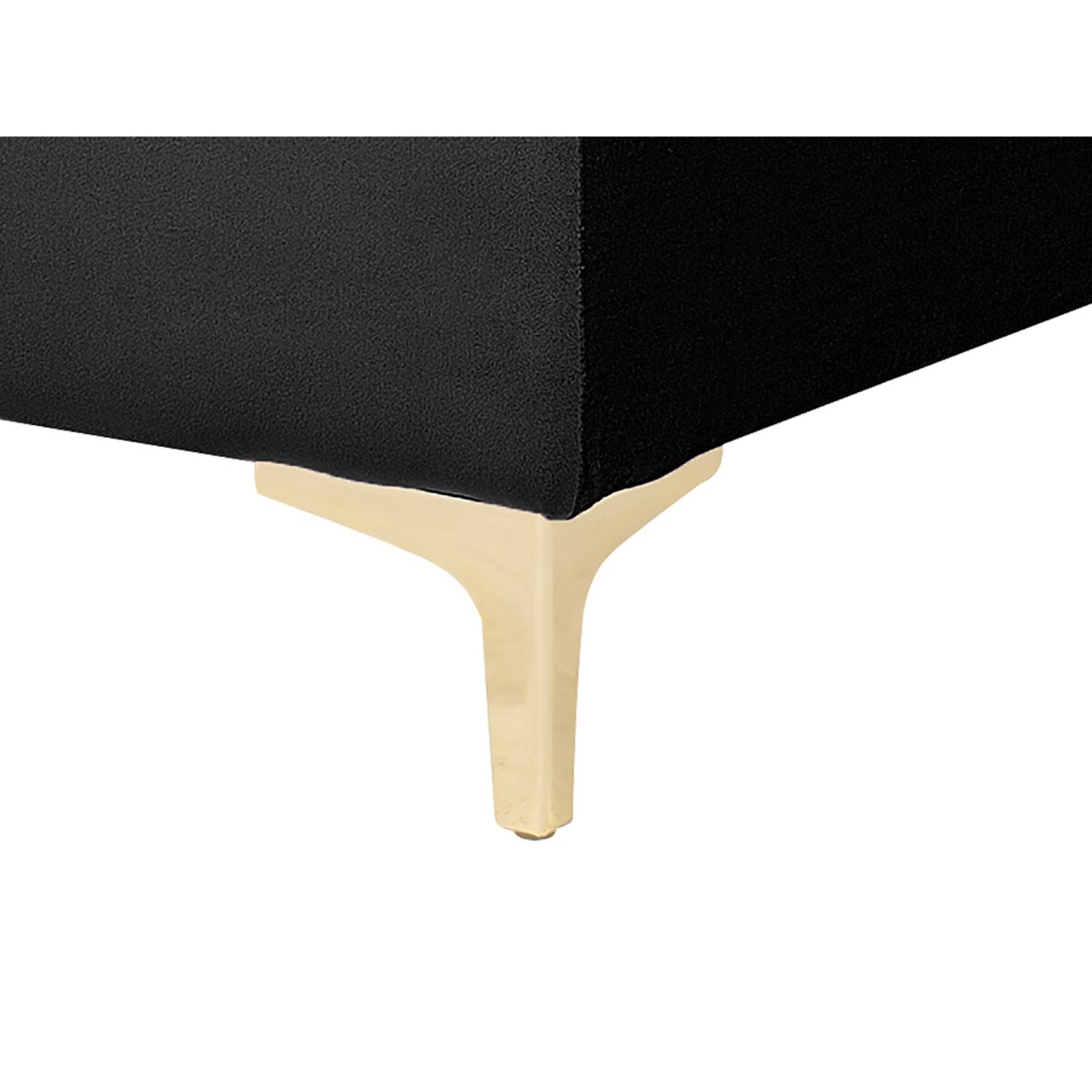 Narożnik rozkładany 5-osobowy z otomaną welurowy czarny ABERDEEN