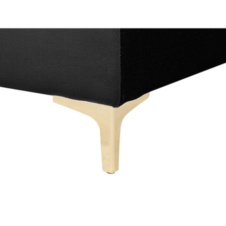 Narożnik rozkładany 5-osobowy z otomaną welurowy czarny ABERDEEN