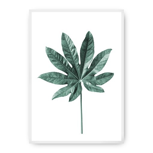 Plakat Leaf  Emerald Green, 30 x 40 cm, Ramka: Biała