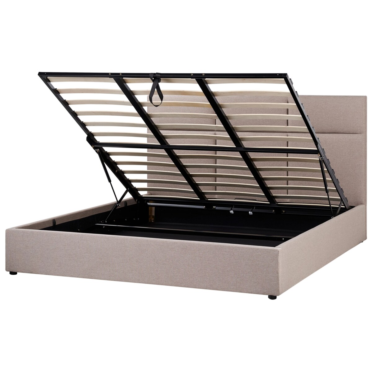 Łóżko z pojemnikiem LAGORD 180 x 200 cm Beżowoszary