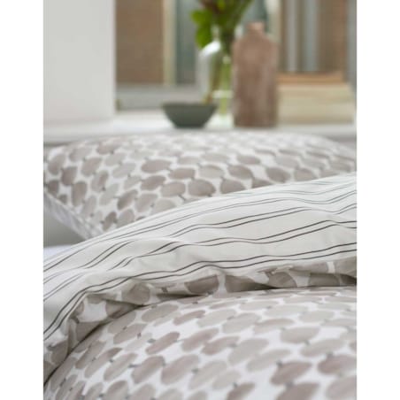 Elegancki komplet pościeli z bawełny satynowej w nowoczesne wzory w kolorze szarym, poszewka ozdobna, pościel Esprit, 200 x 220 cm