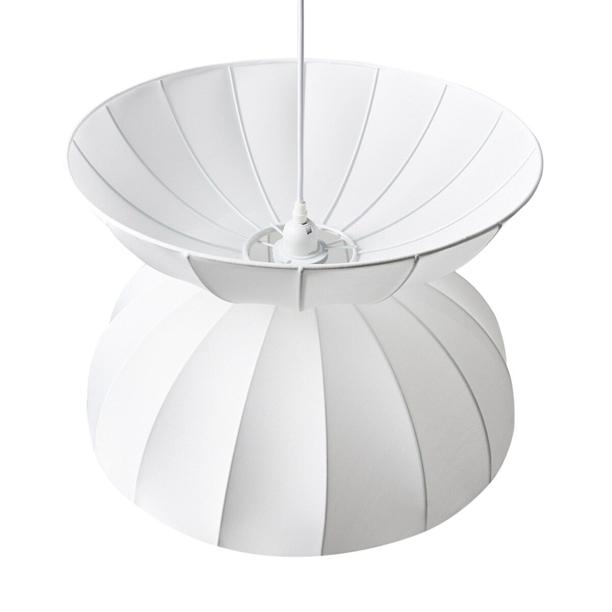 Lampa wisząca DEBONS Jedwab syntetyczny Biały