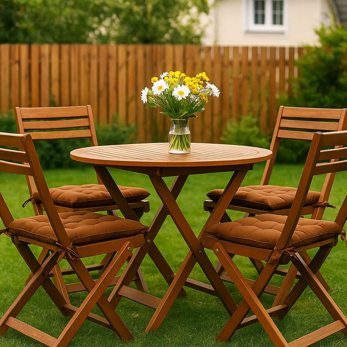 Poduszka na krzesło wiązana, 40 x 40 cm