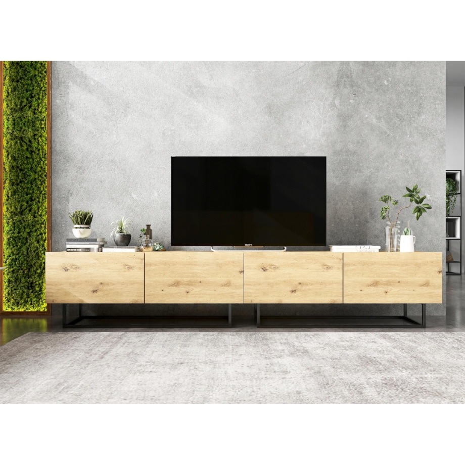 Szafka RTV Komoda Loft Industrialna Dąb Artisan Mat 240 cm