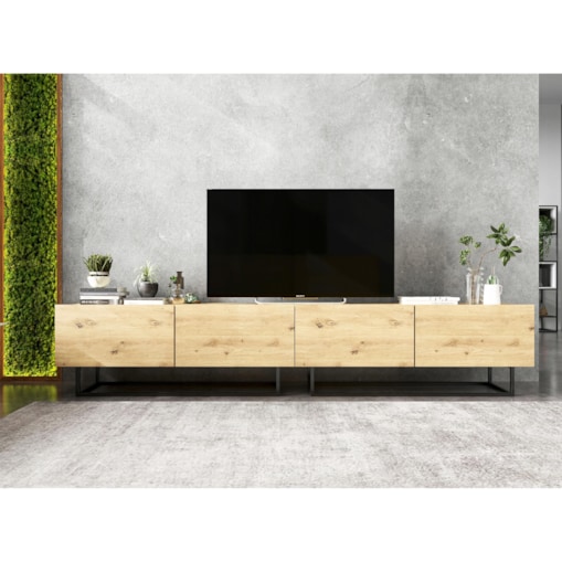 Szafka RTV Komoda Loft Industrialna Dąb Artisan Mat 240 cm
