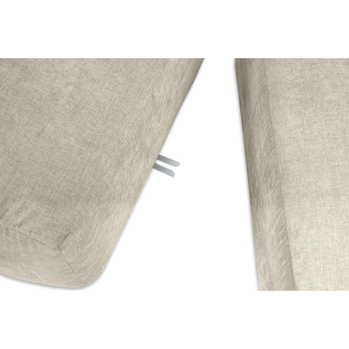 KONSIMO BUFFO Narożnik lewy 3/4-osobowy z wyjątkowo miękkim siedziskiem, kolor ecru