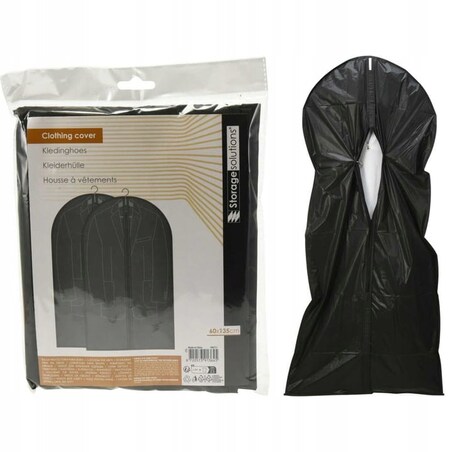 Pokrowiec 2 SZTUKI na garnitur sukienkę płaszcz Czarny na zamek ochronny
