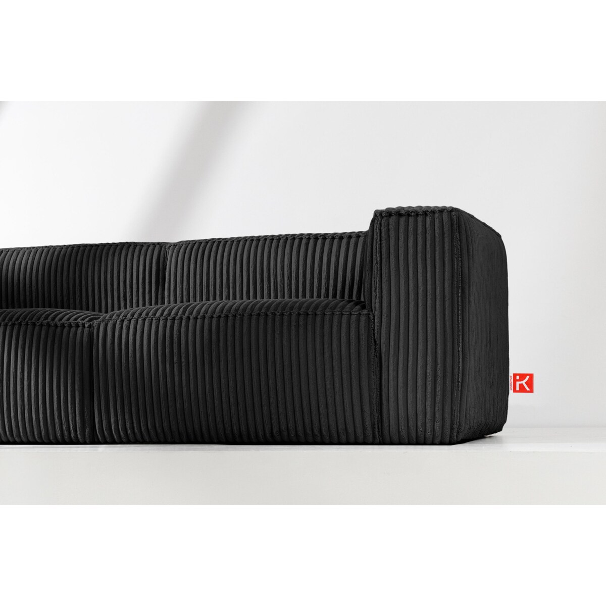 KONSIMO FEROX Duża sofa 3 osobowa, czarny