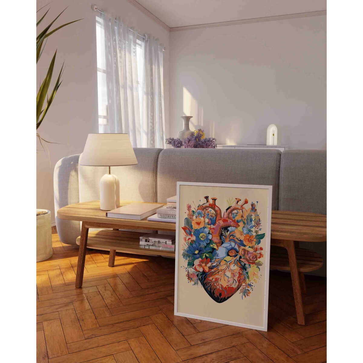 Malowanie po numerach, zestaw DIY – KWITNĄCE SERCE 40x50 cm- Produkt PL