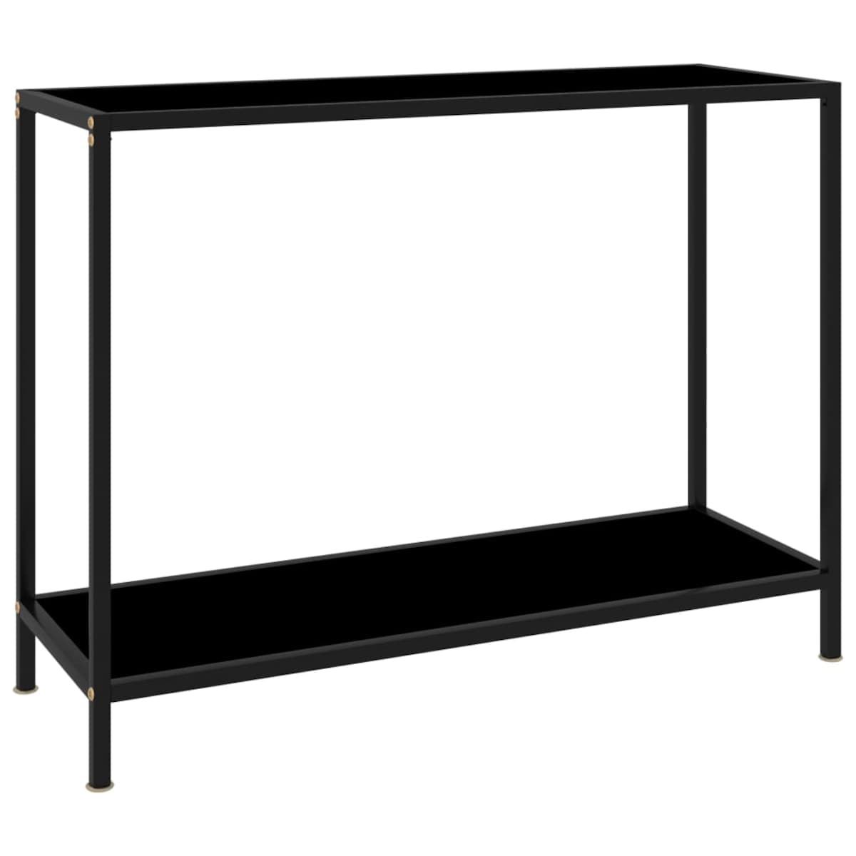 vidaXL Stolik konsolowy, czarny, 100x35x75 cm, szkło hartowane