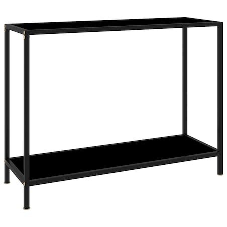 vidaXL Stolik konsolowy, czarny, 100x35x75 cm, szkło hartowane