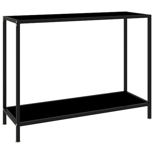 vidaXL Stolik konsolowy, czarny, 100x35x75 cm, szkło hartowane