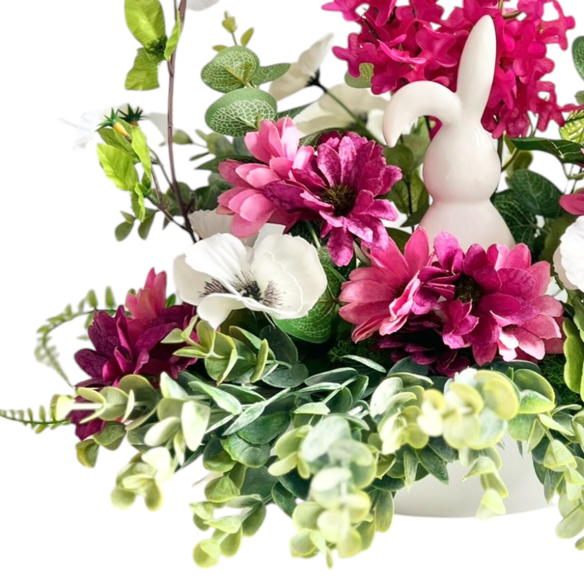 Wielkanocny stroik wiosenny na ceramicznej podstawie XXL