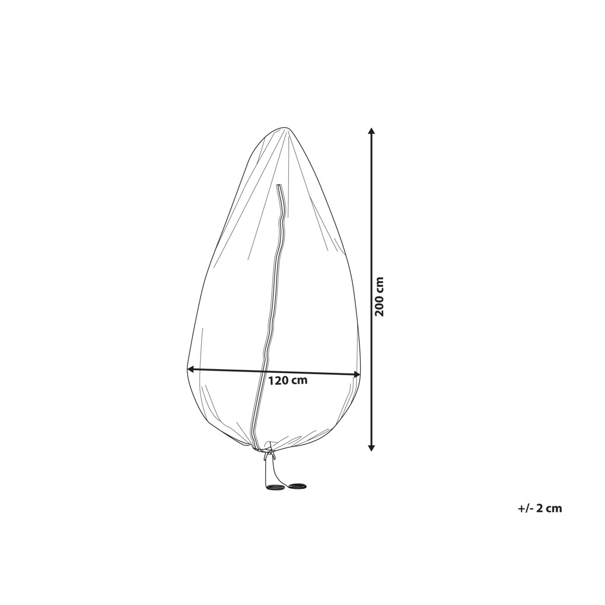 Pokrowiec ogrodowy na fotel wiszący 200 x 120 cm szary CHUVA