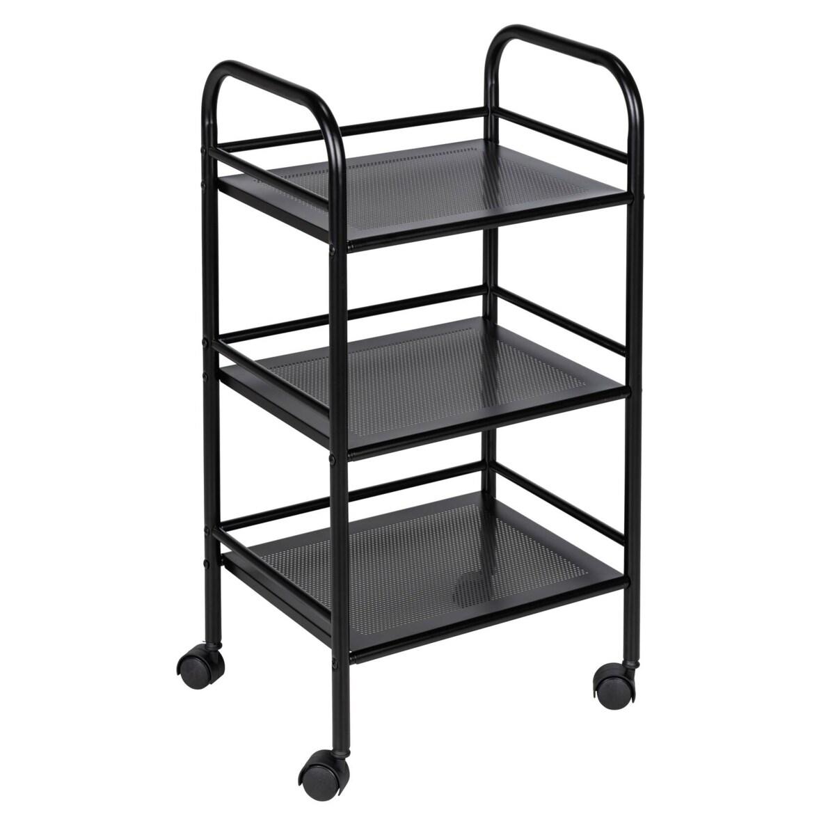 Metalowy wózek łazienkowy, 3 poziomy na kółkach