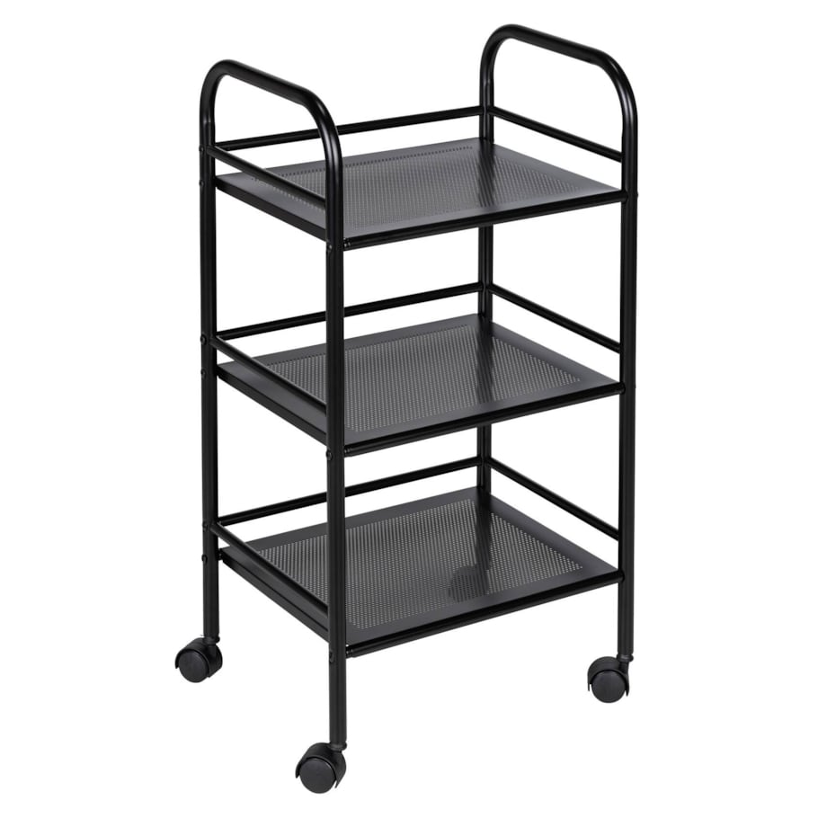 Metalowy wózek łazienkowy, 3 poziomy na kółkach