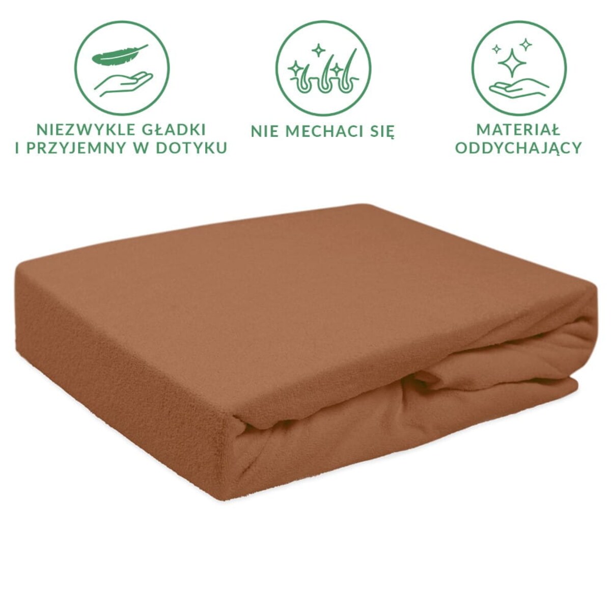Prześcieradło frotte z gumką 180x200 kolor czekolada