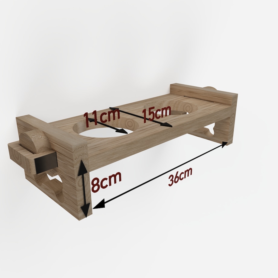 Miska dla psa na stojaku drewnianym M