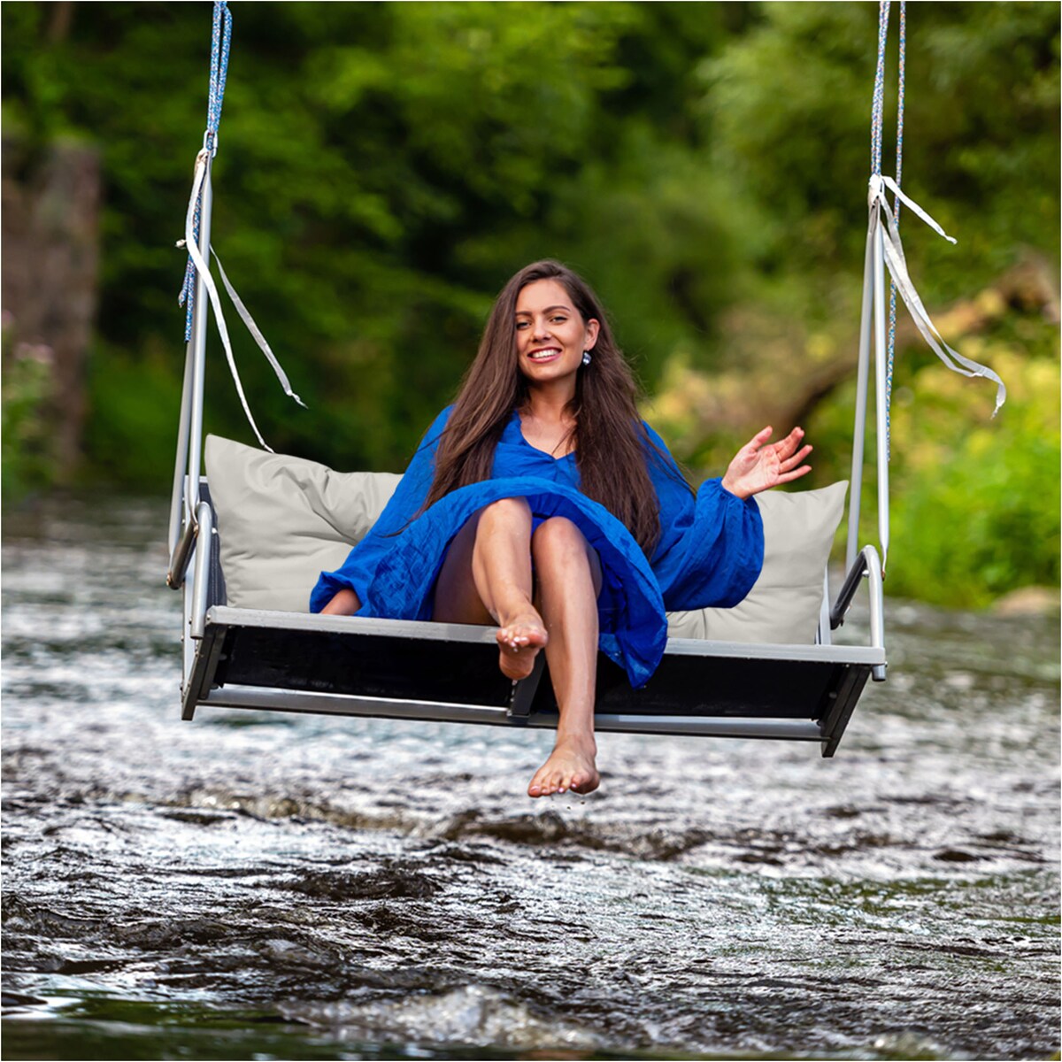 Poduszka Ogrodowa Na Huśtawkę Ławkę 100X60X50 Cm Na Meble Palety Wodoodporna Beżowa