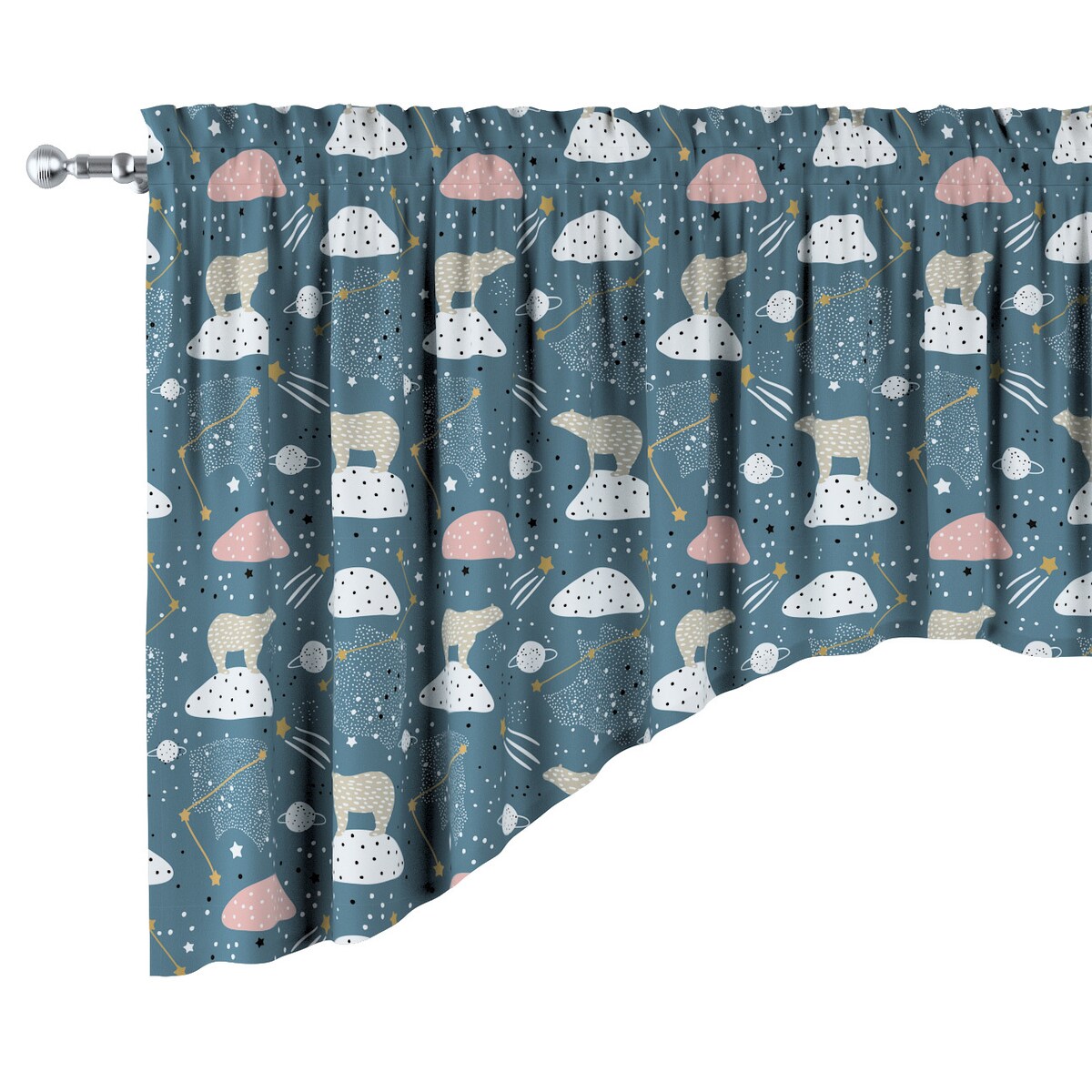 Lambrekin łuk 250x75 niebieski