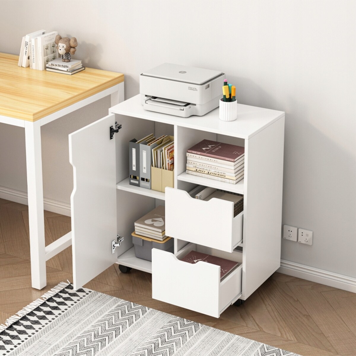 Stolik szafka stojąca stojak na drukarkę regał nowoczesna 3 półki 60 cm