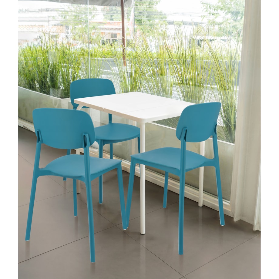 4 x Krzesło plastikowe LARA wygodne marine