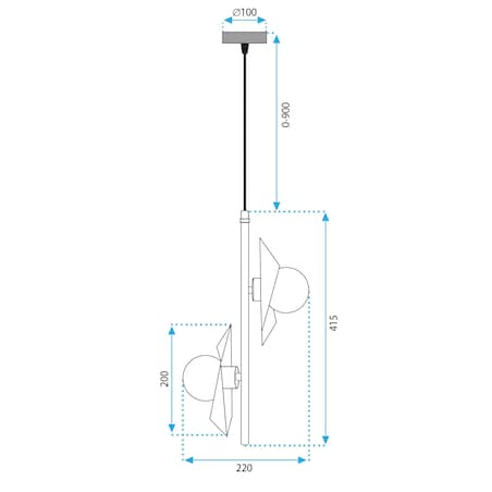 Lampa sufitowa wisząca złota czarna 2xG9 APP1410-CP