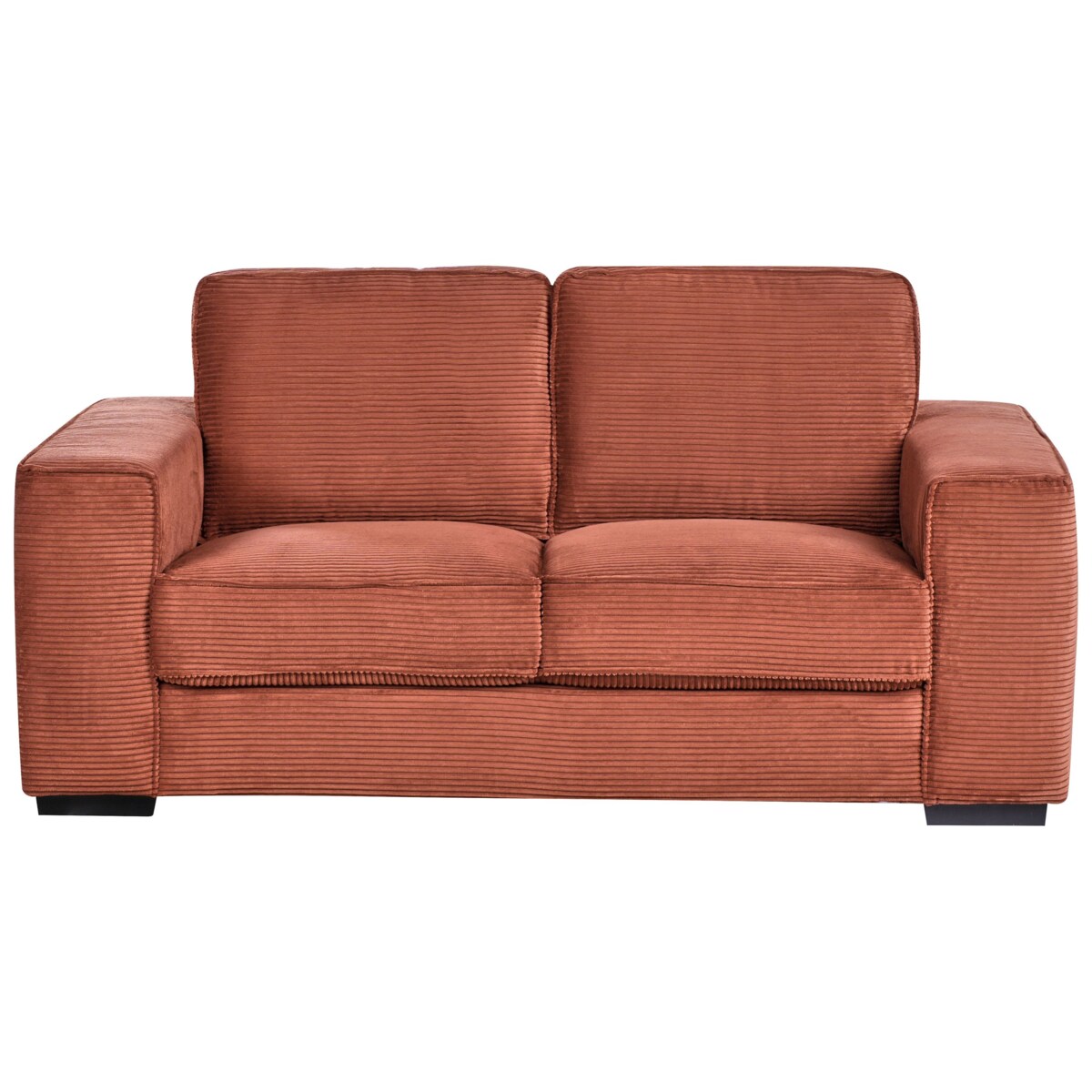 Sofa 2-osobowa sztruksowa złoty brąz VIKRAN