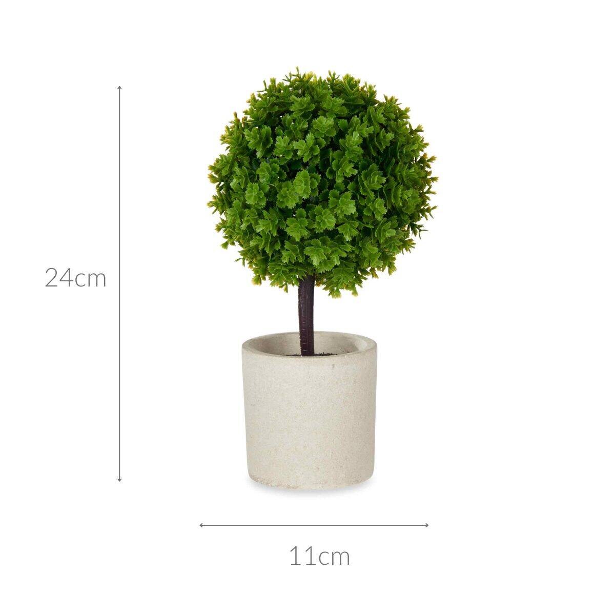 Sztuczny krzew ozdobny w ceramicznej doniczce, 24 cm