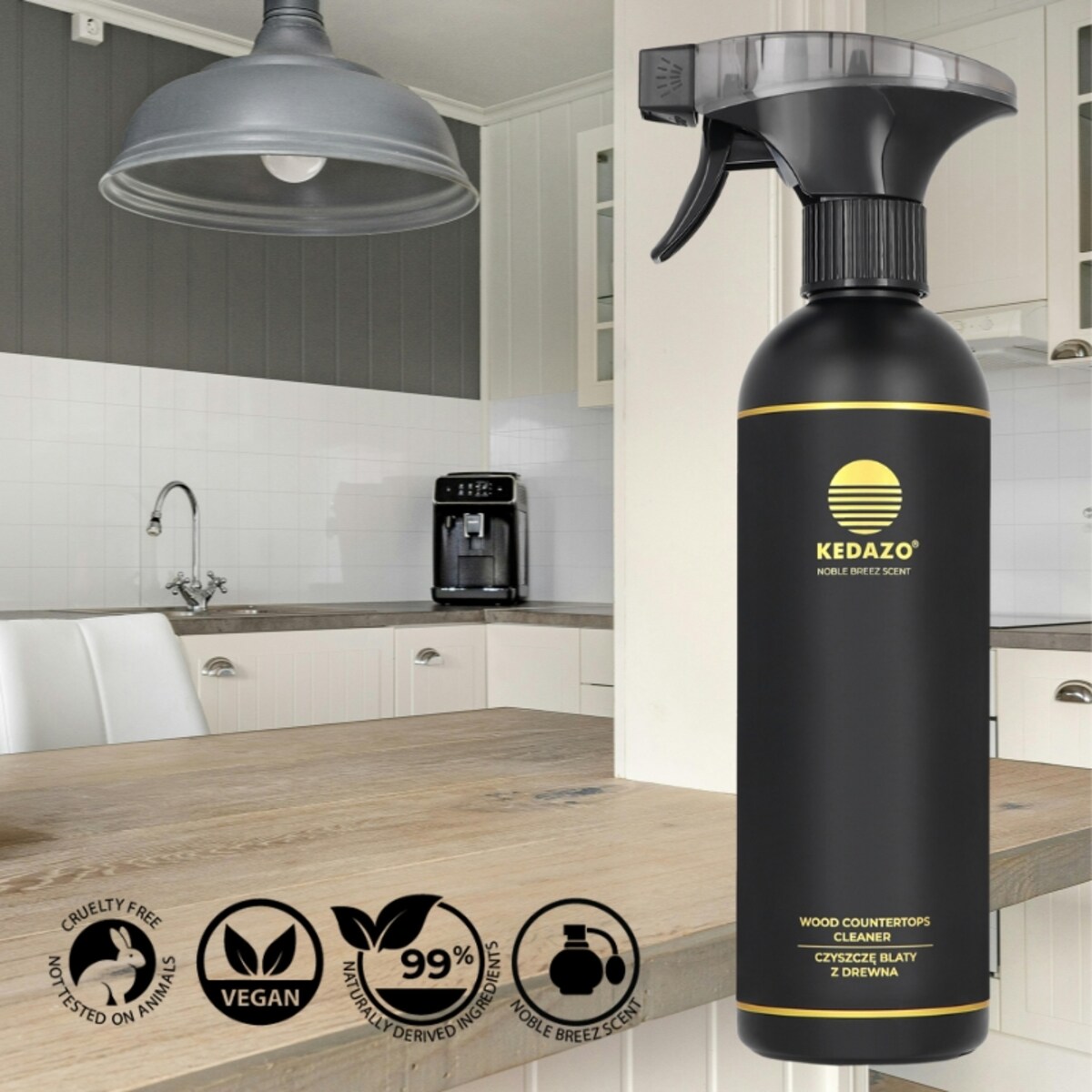 Płyn do czyszczenia mebli -KEDAZO Wood Countertops Cleaner — naturalna troska o piękno i trwałość drewna
