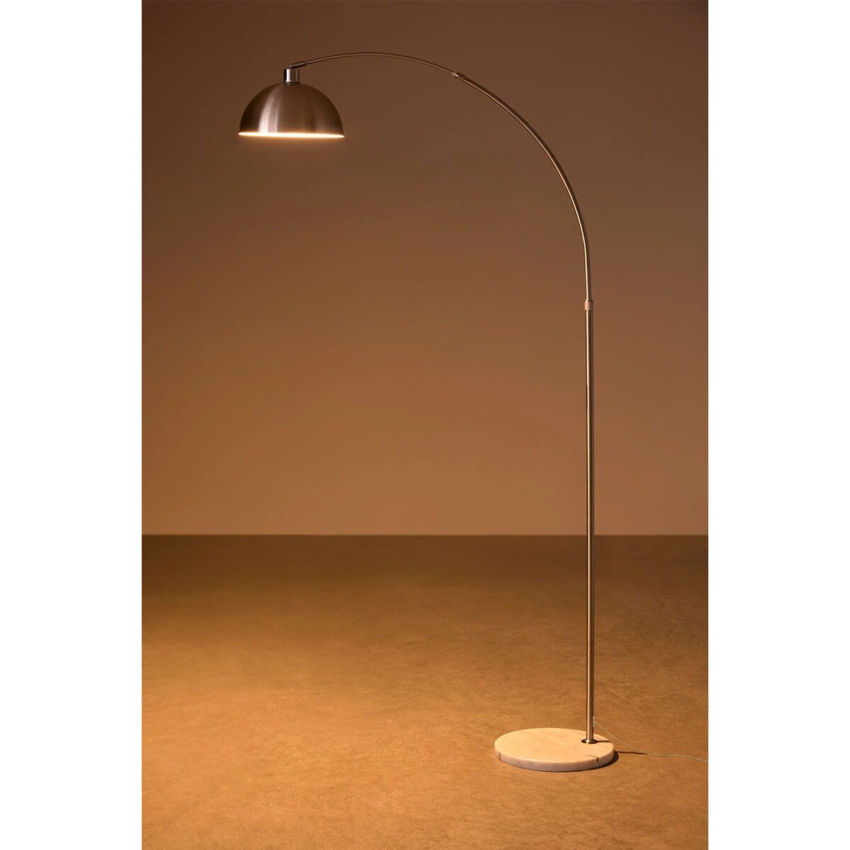 Lampa podłogowa srebrna z marmurem Delola