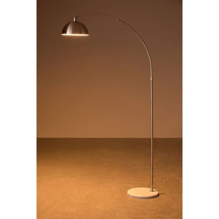 Lampa podłogowa srebrna z marmurem Delola