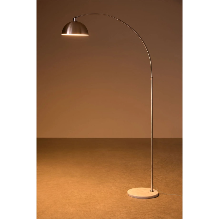 Lampa podłogowa srebrna z marmurem Delola