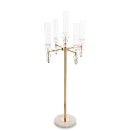 Świecznik metalowo-szklany wysoki 5 ramienny 123x46x46 cm GAVIA