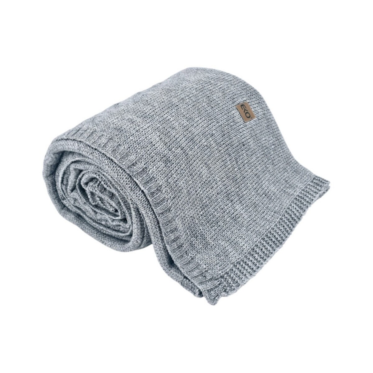 Koc dzianinowy z wełną 150x200 cm – AREZZO POPIEL