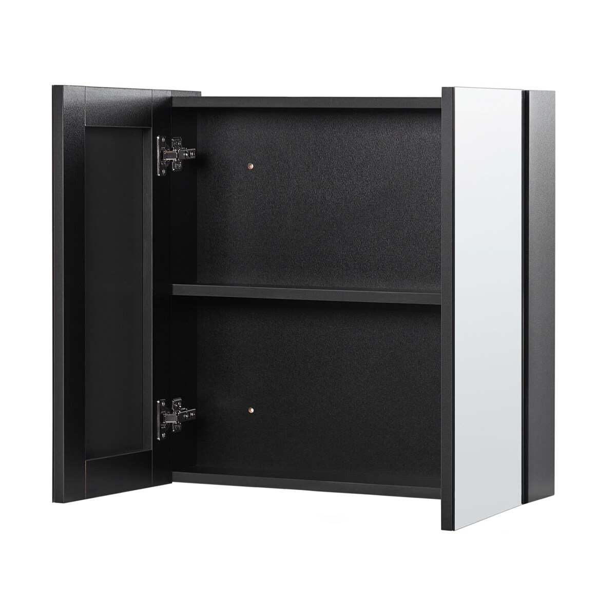 Szafka łazienkowa wisząca z lustrem 60 x 60 cm czarna NAVARRA