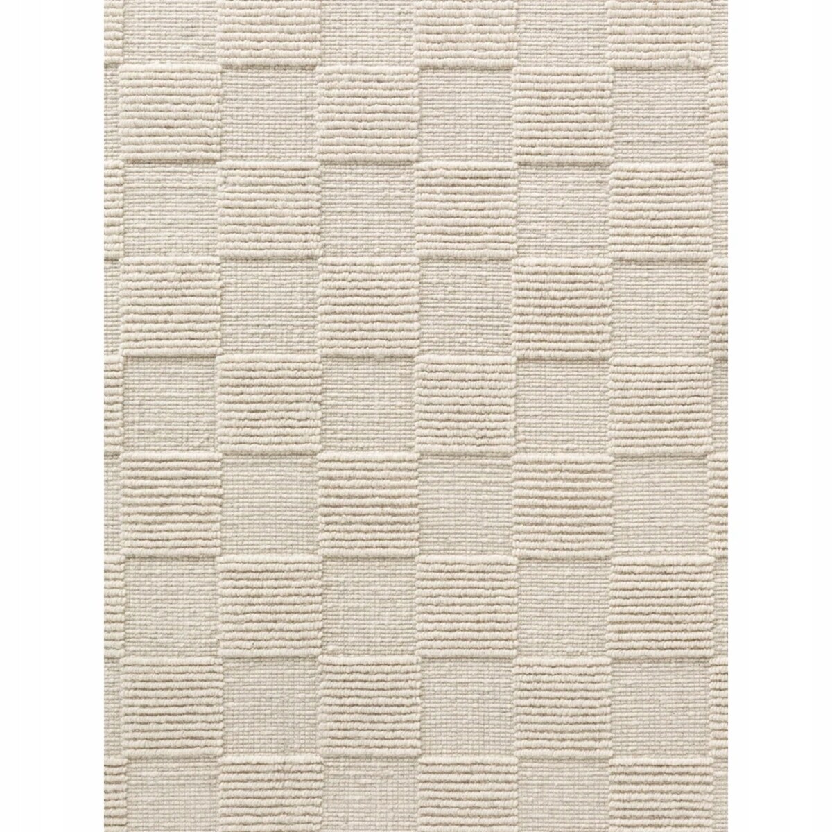 Chodnik wełniany 80x200cm, kremowy ręcznie tkany, jednokolorowy