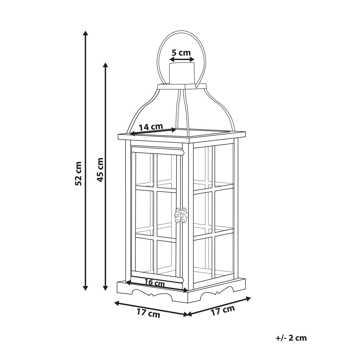 Lampion metalowy 45 cm czarny CLARA
