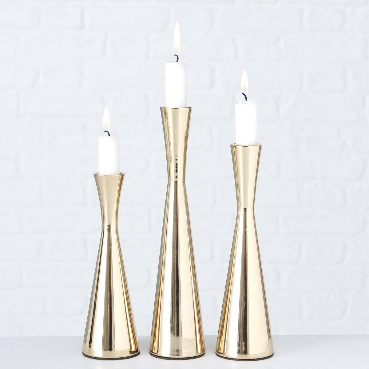 Świeczniki na jedną świecę CONE, 3 sztuki