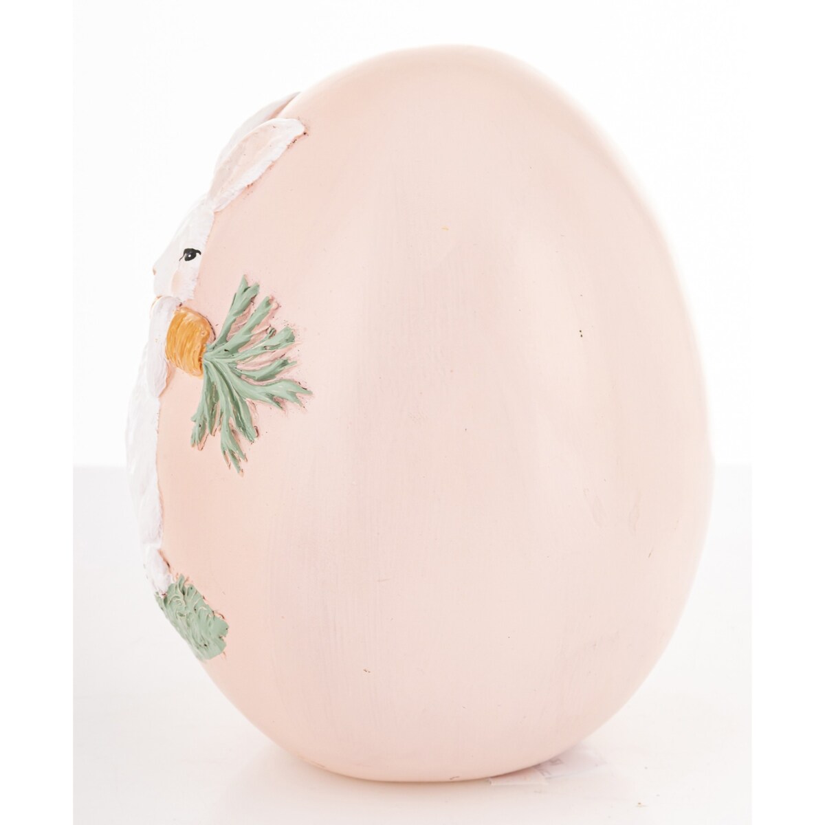 Dekoracja - jajko ozdobne 12x9x9 cm PISANKA różowa z królikiem