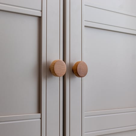 Gałka meblowa drewniana uchwyt do mebli szafek szuflad okrągły dąb