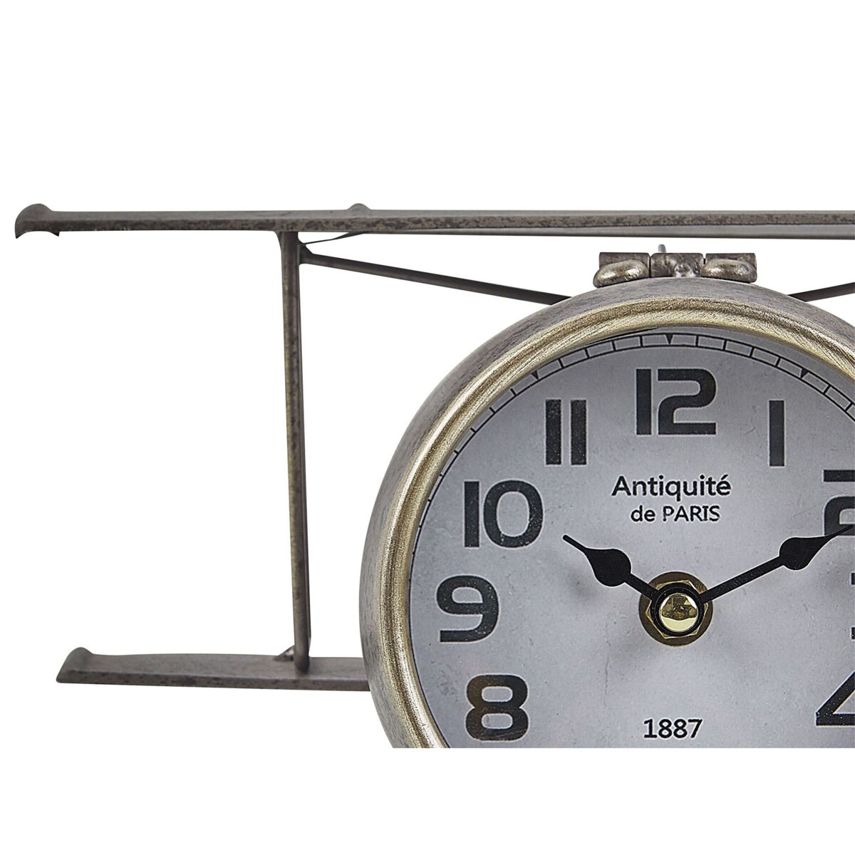 Zegar stojący w kształcie samolotu srebrny STANS