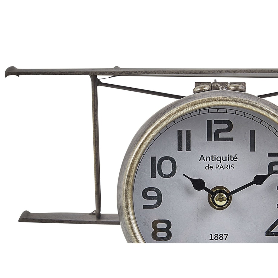 Zegar stojący w kształcie samolotu srebrny STANS