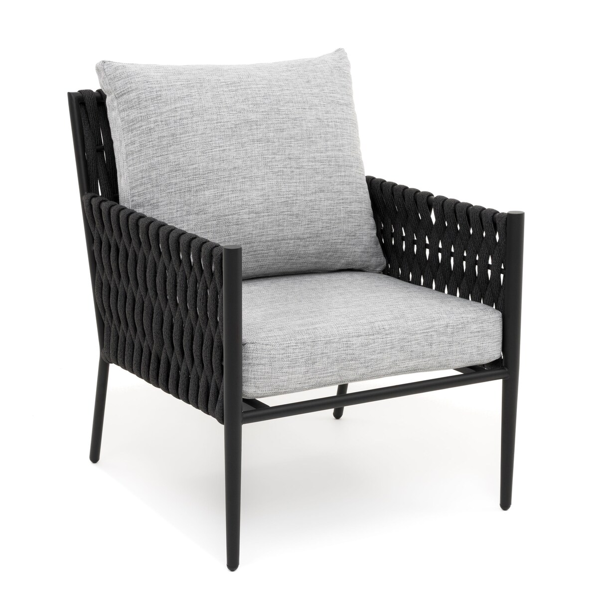 Zestaw mebli ogrodowych taras balkon aluminiowe BELIZE czarno szare