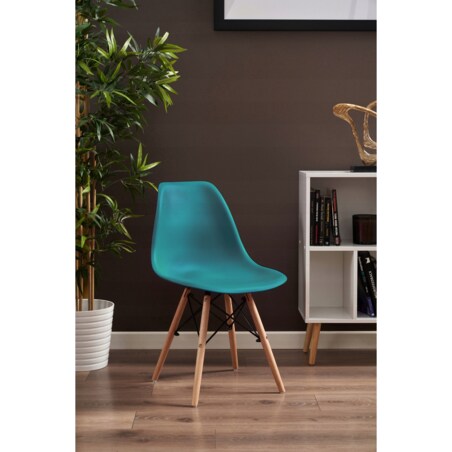 Krzesło skandynawskie wyprofilowane EVA niebieskie