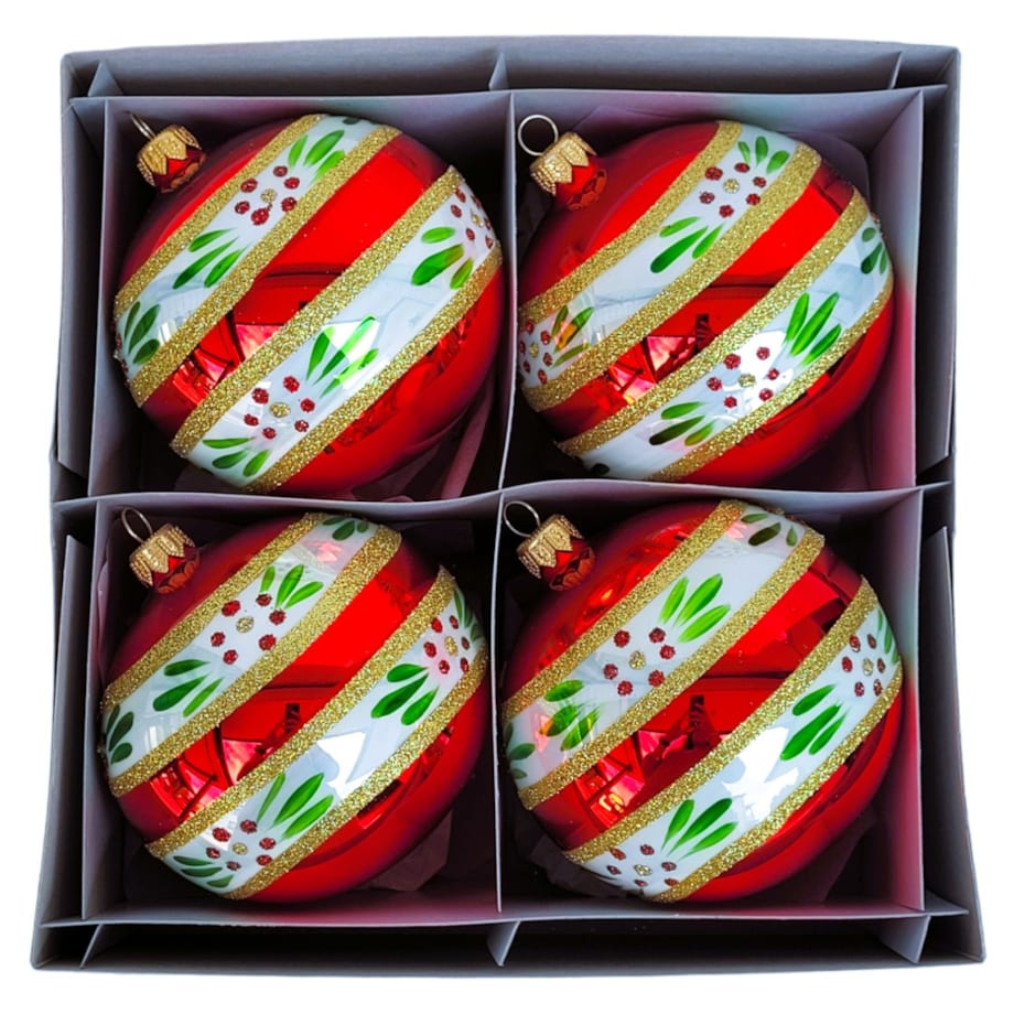 Bombka szklana 4 szt. ELEGANTE- I Ø 100 mm