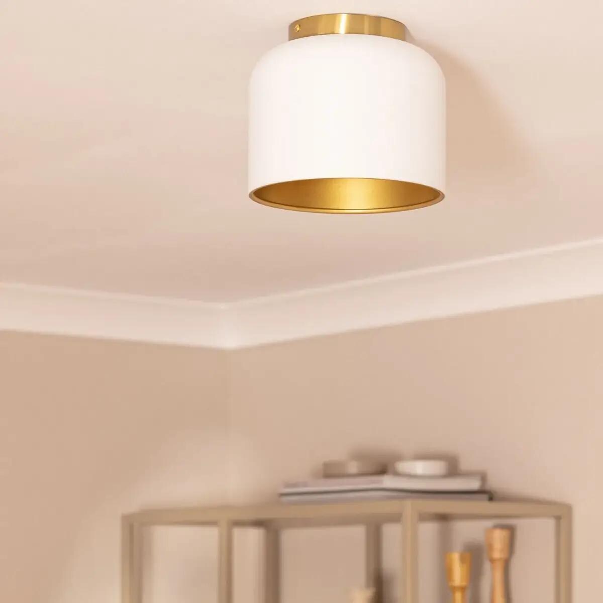 Natynkowa lampa salonowa Mistica ABR-PA-E27 Abruzzo biały złoty