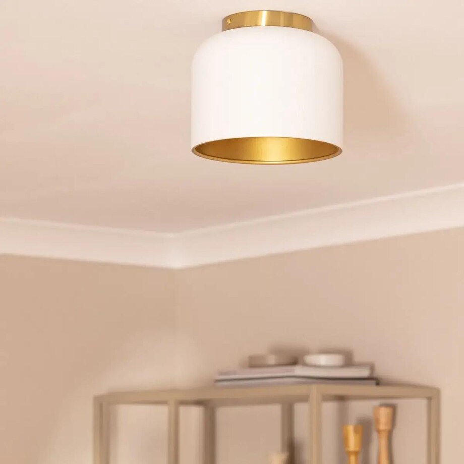 Natynkowa lampa salonowa Mistica ABR-PA-E27 Abruzzo biały złoty