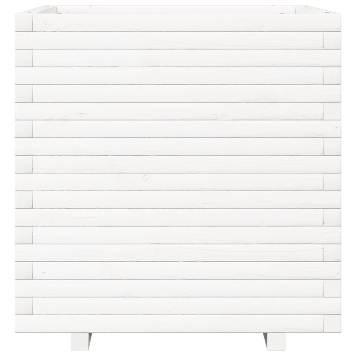 vidaXL Donica ogrodowa, biała, 70x70x72 cm, lite drewno sosnowe